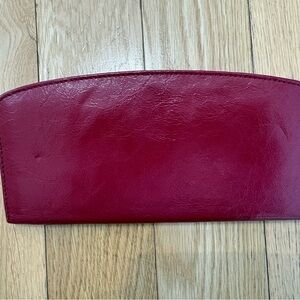 Clarks Red Leather Organizer Wallet